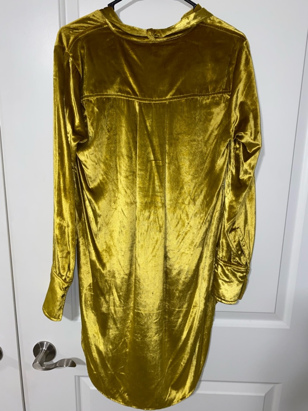Maeve Gold Satin Tie-Neck Blouse - Picture 3 of 4